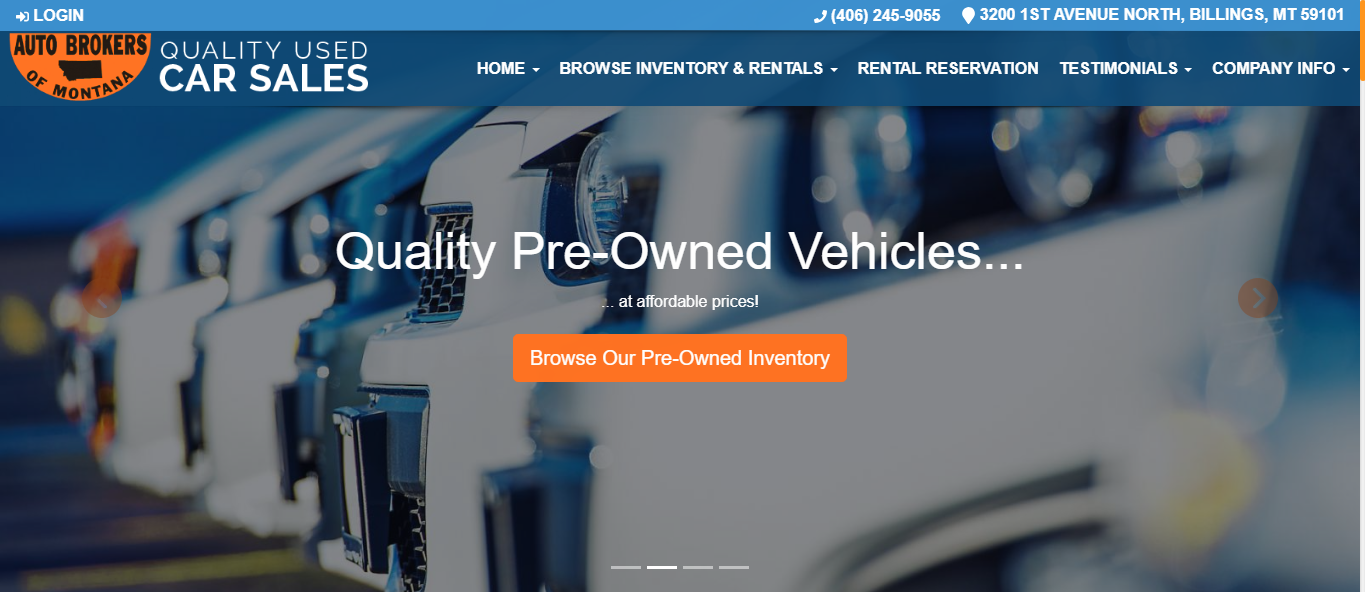 Auto Brokers Homepage Example